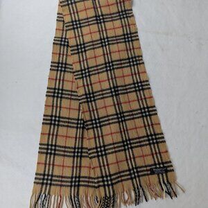 Authentic BURBERRY Lambswool Scarf – Beige Nova Check Plaid – GREAT VALUE